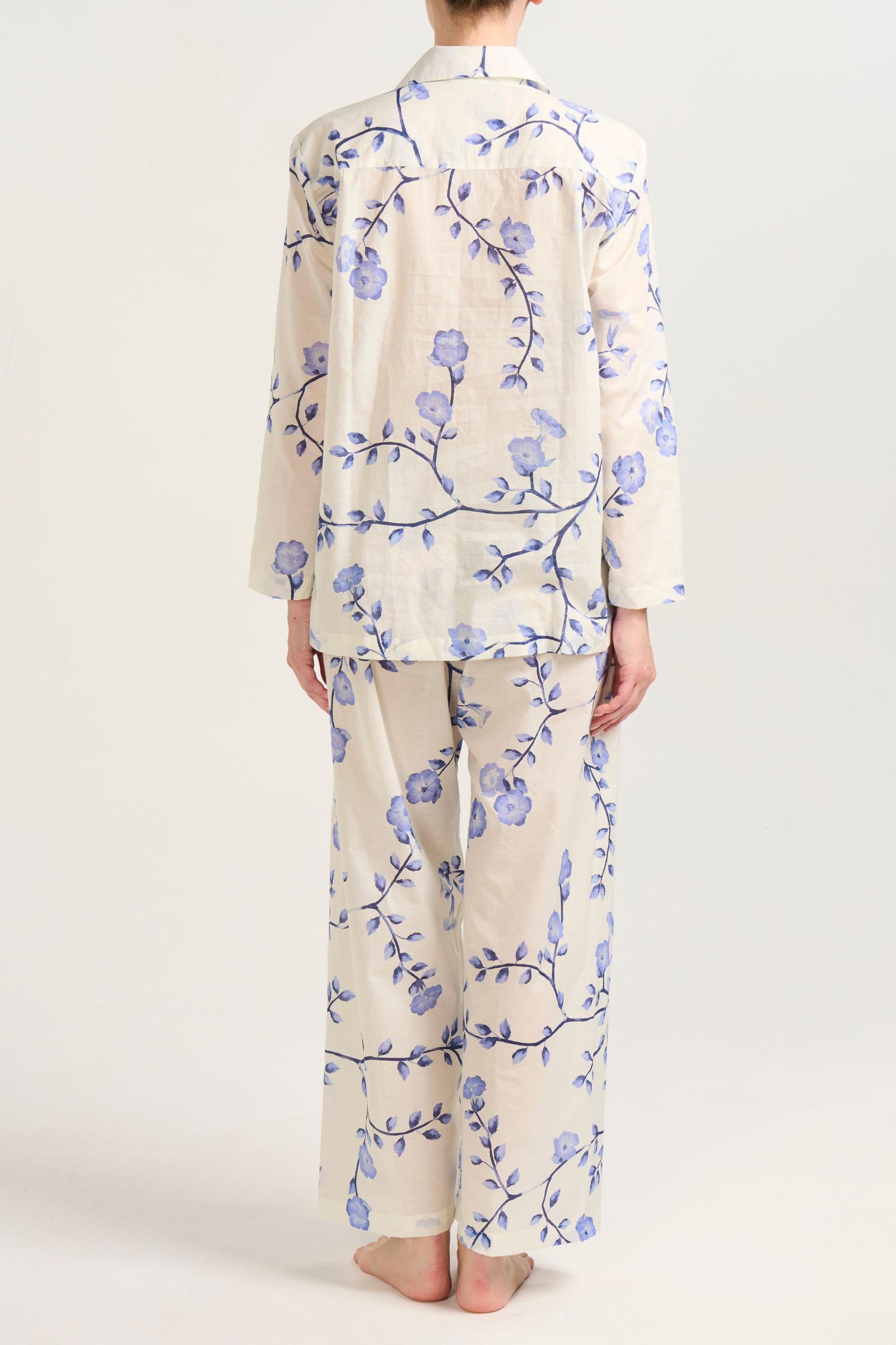 Long Sleeve Pajama Set - Blue Floral