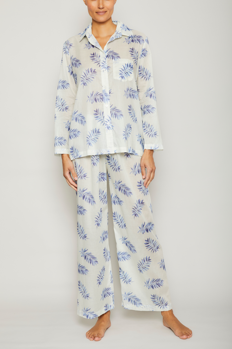 Long Sleeve Pajama Set - Blue Breeze