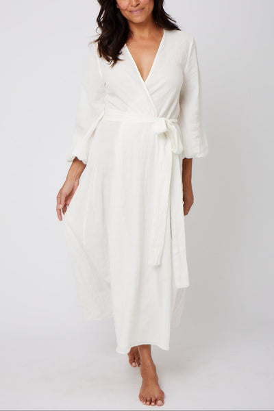 Long Organic Japanese Cotton Wrap Dress