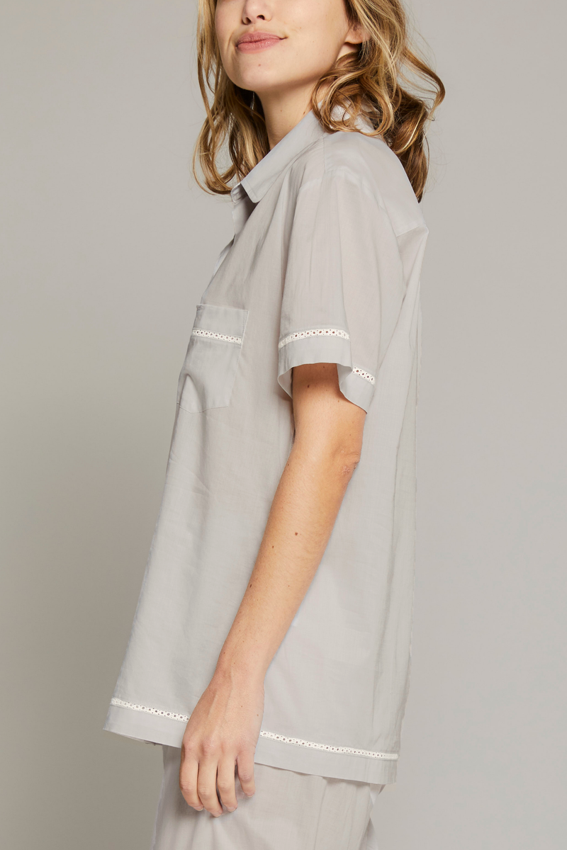 Short Sleeve Crop Pant PJ Set - Grey