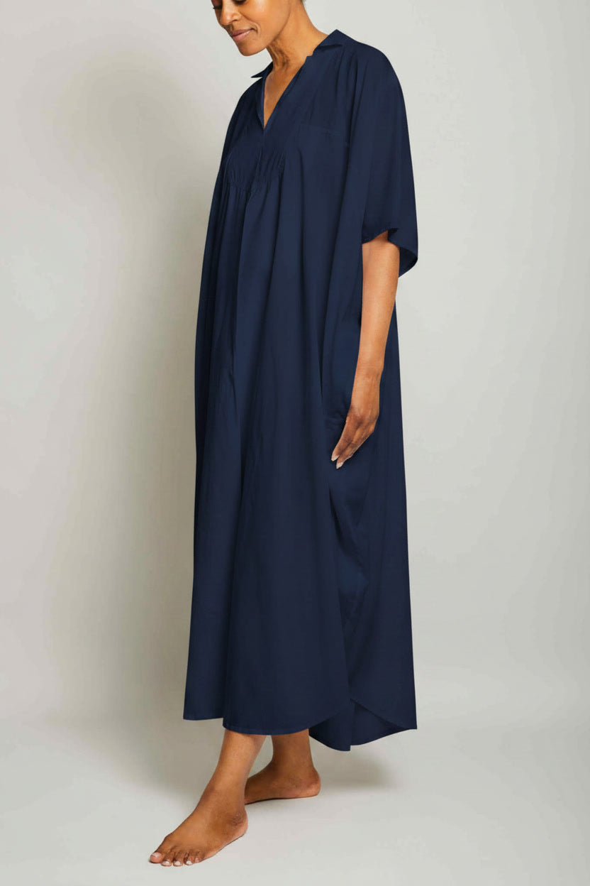 Collar Kaftan - Navy