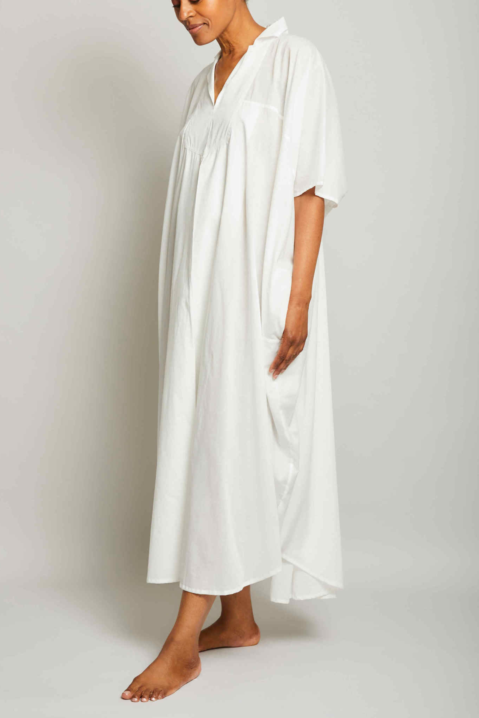 Collar Kaftan - White