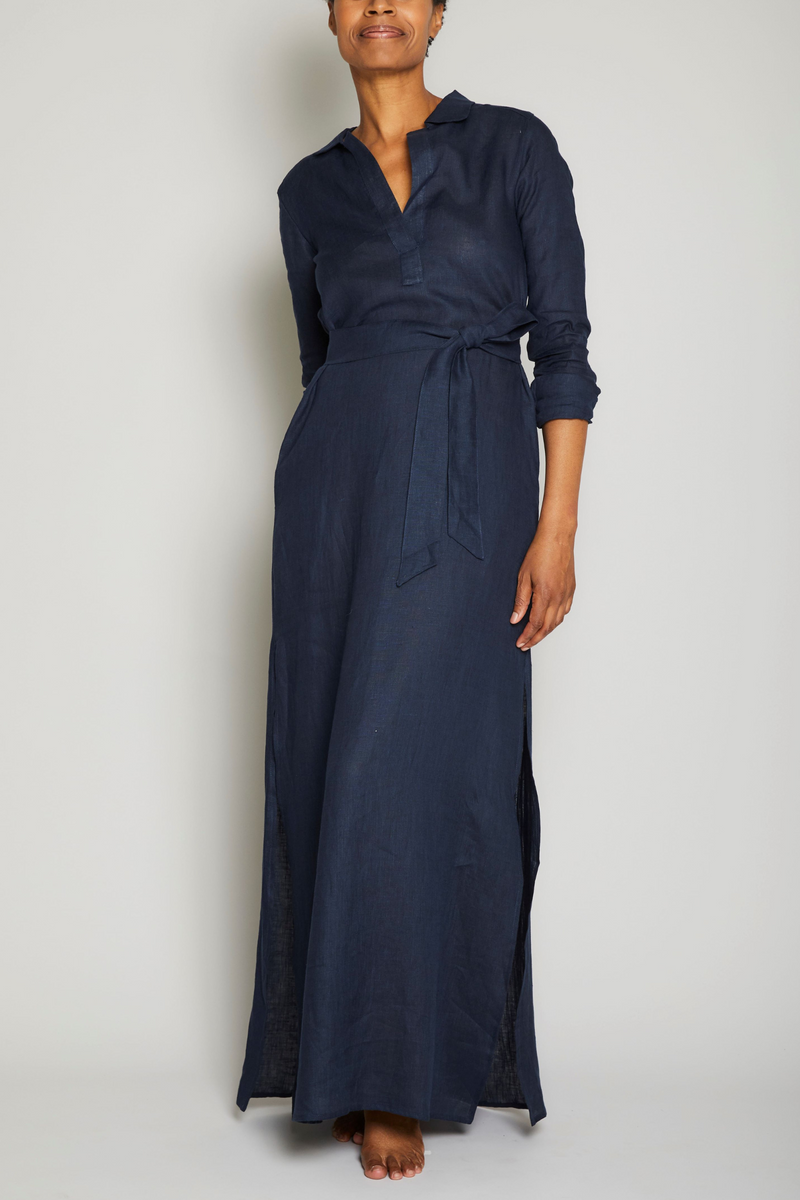 Long navy shirt deals dress