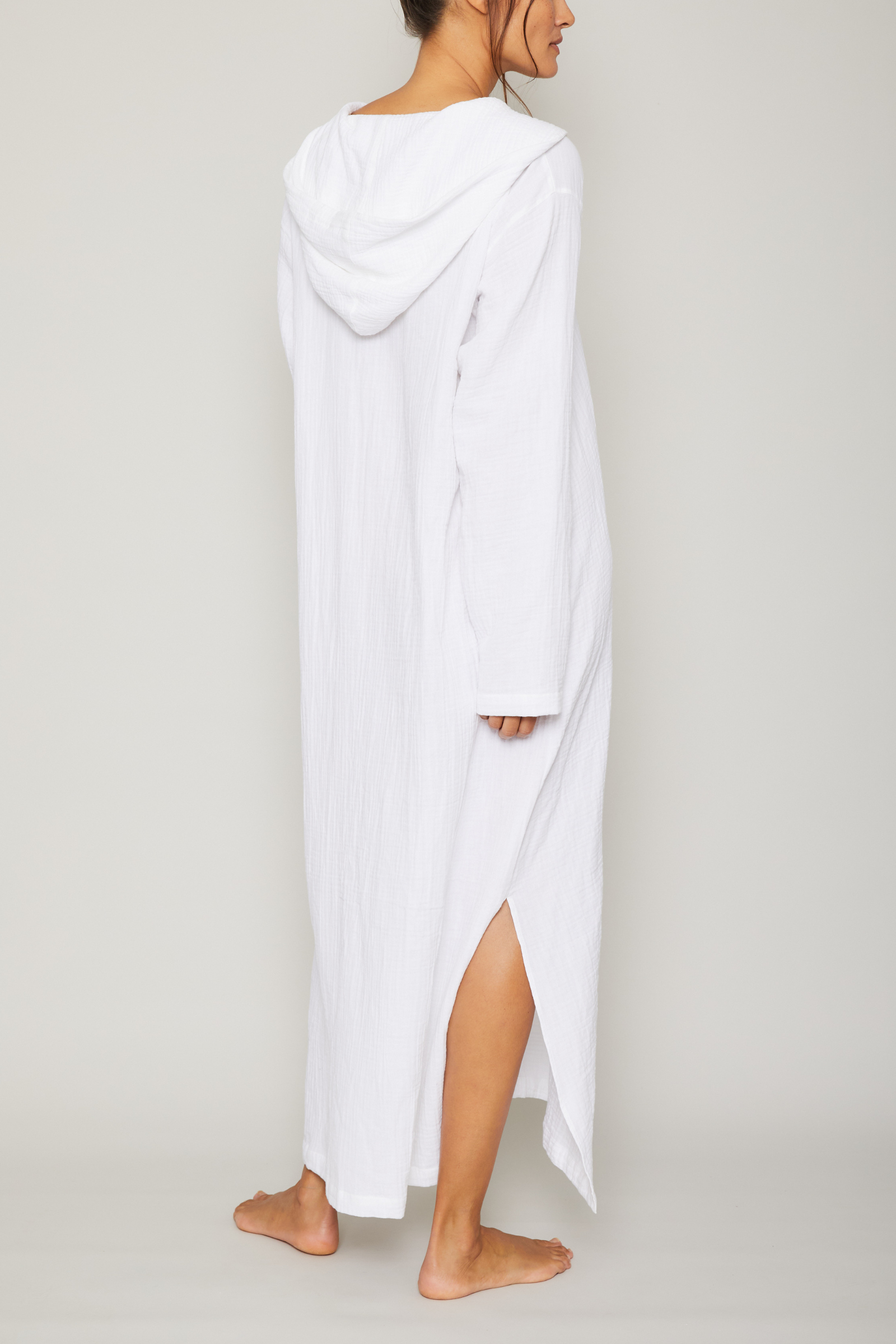 Angel Long Hoodie Coverup - White