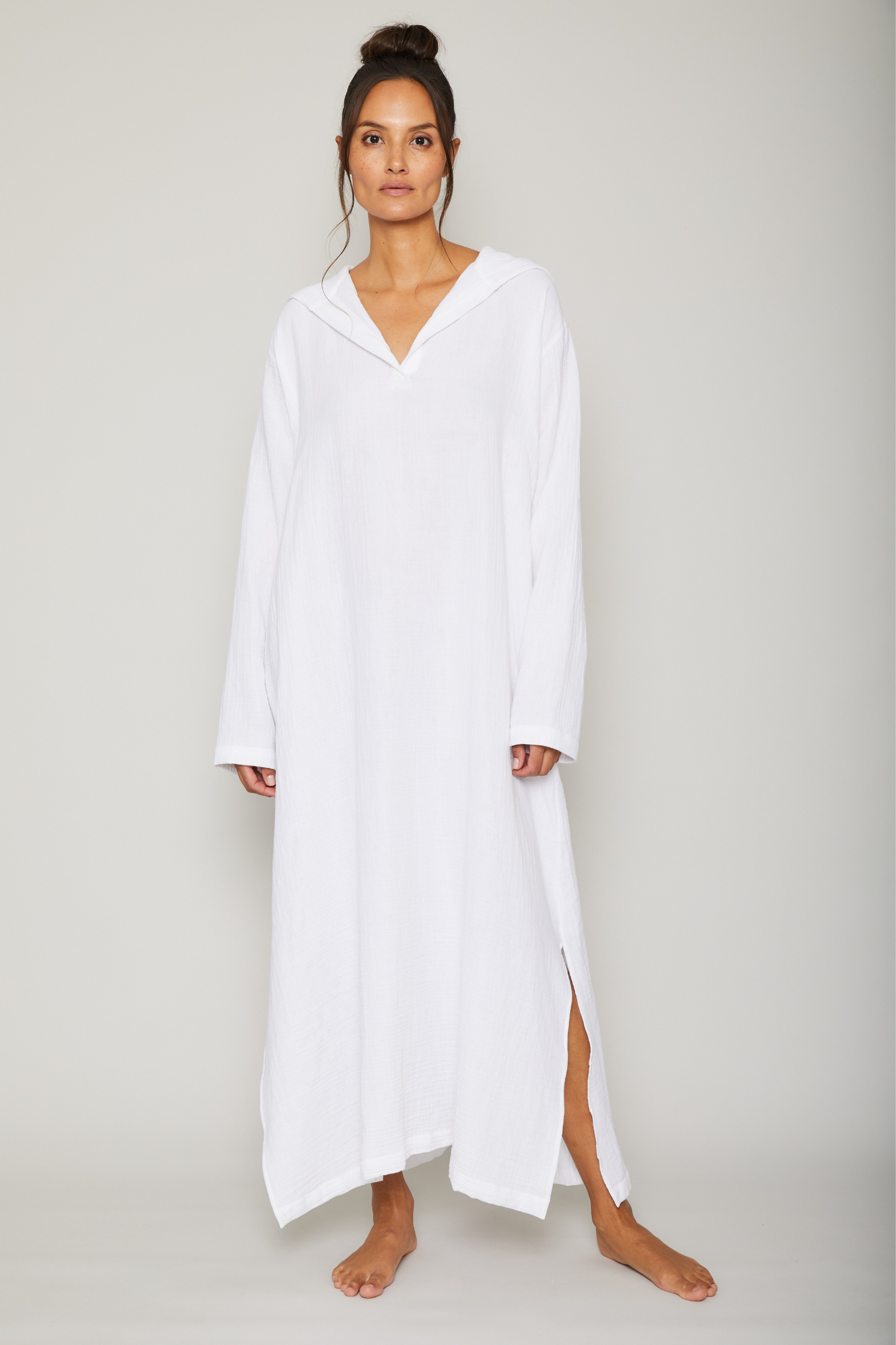 Angel Long Hoodie Coverup - White