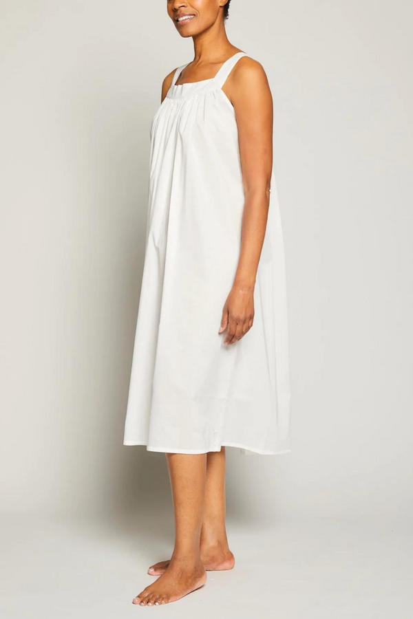 Long Square Neck Nightgown - White