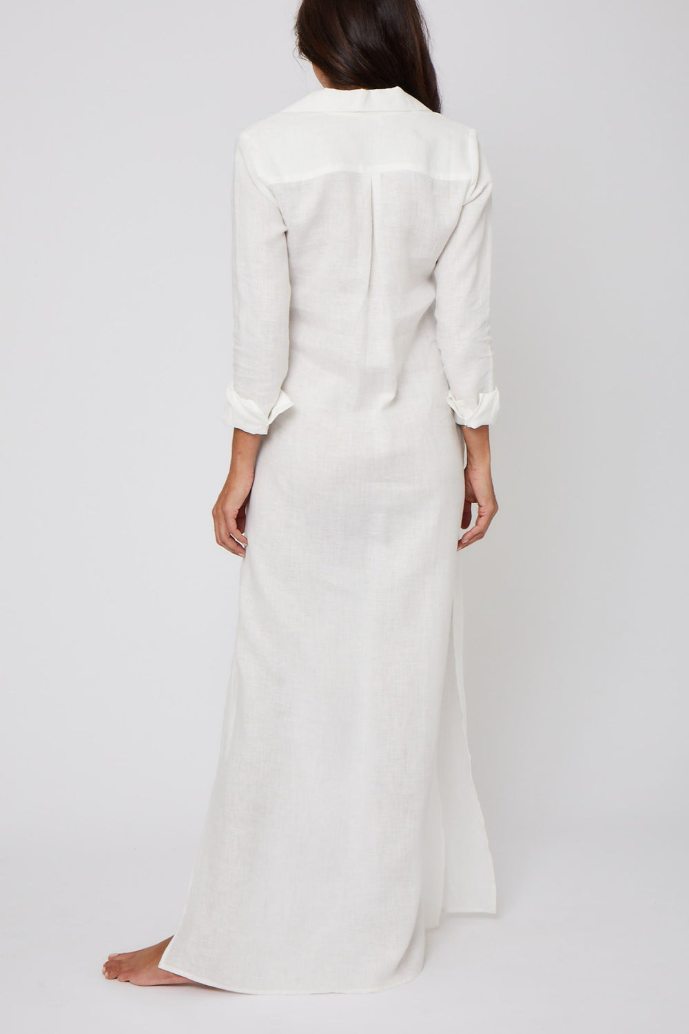 Long Linen Shirt Dress