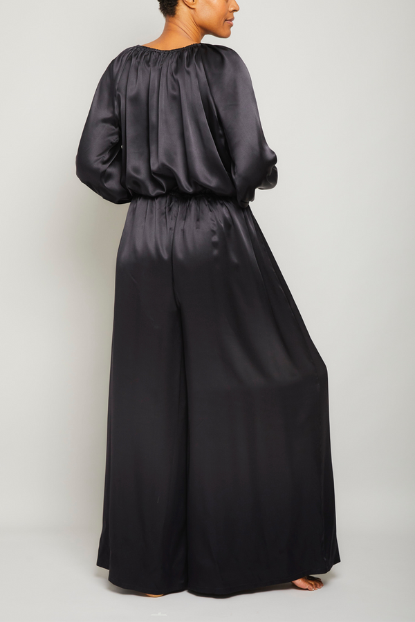 Farrah Silk Jumpsuit - Black