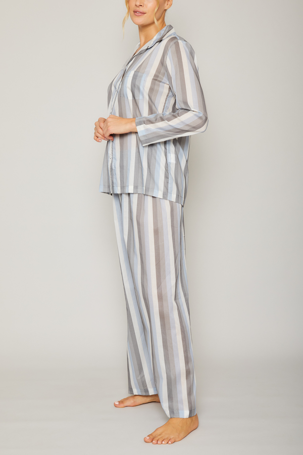Multi-Stripe Long Sleeve Cotton Pajama Set