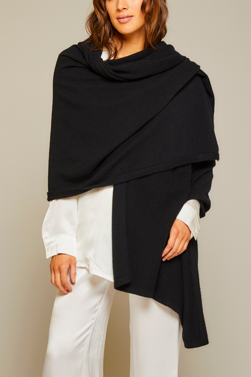 Washable Cashmere Wrap - Black