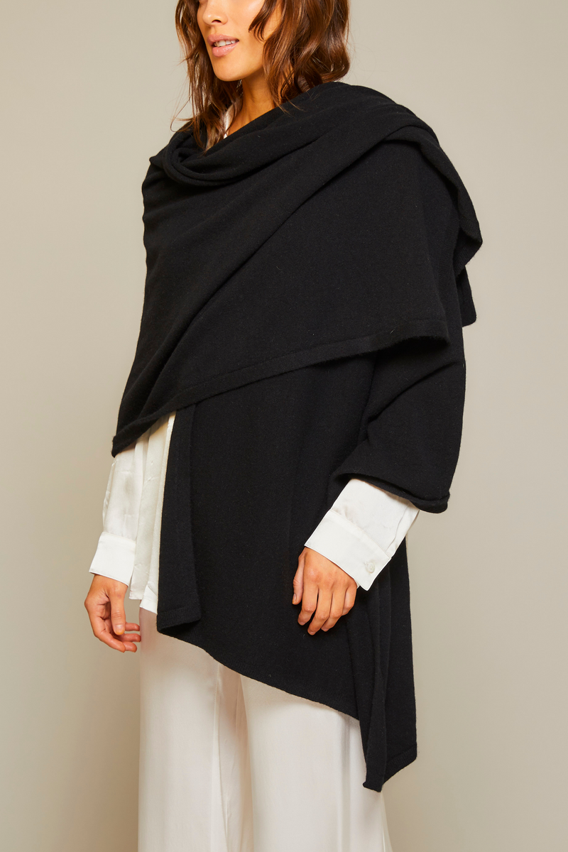 Washable Cashmere Wrap - Black