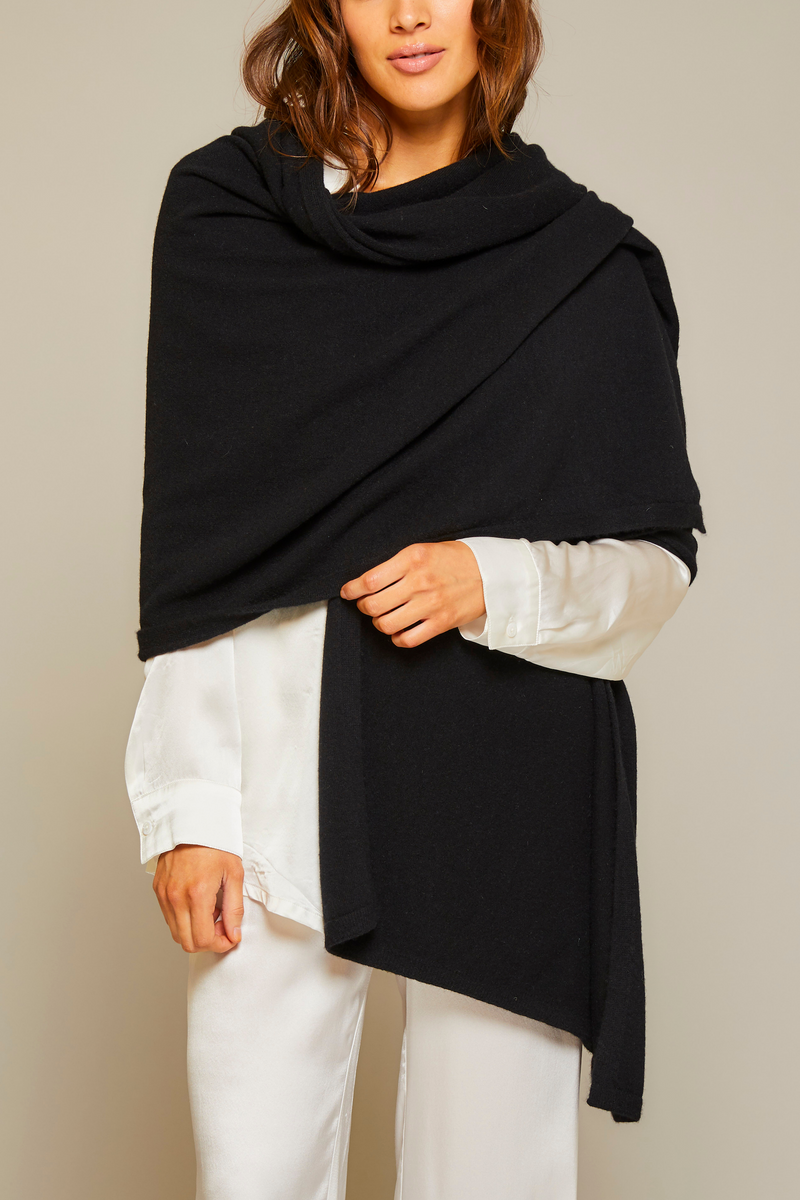 Washable Cashmere Wrap - Black