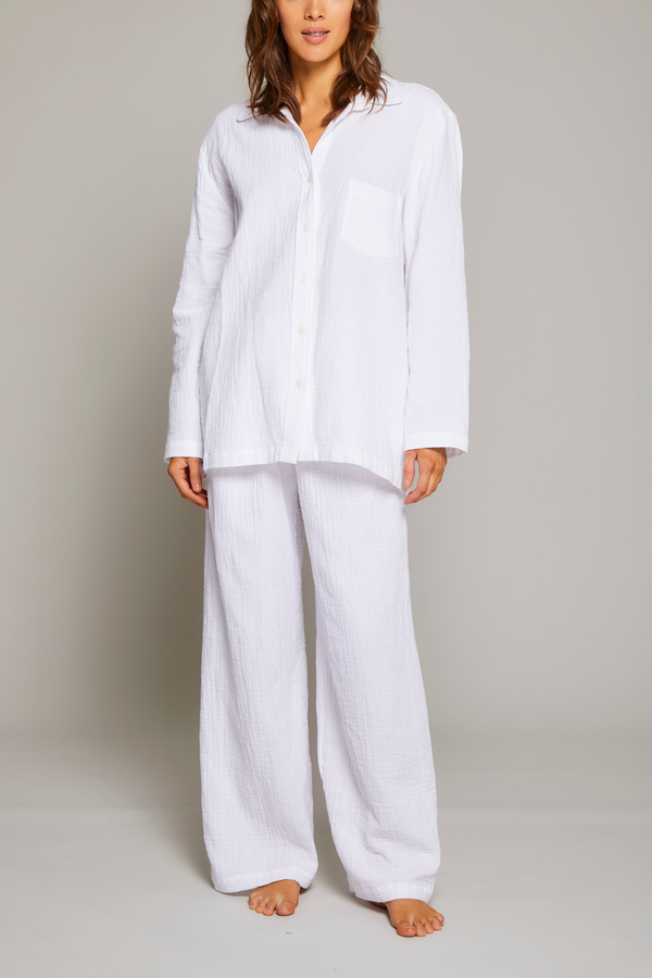 Pour Les Femmes Organic Japanese Cotton Pajama Set - Pink