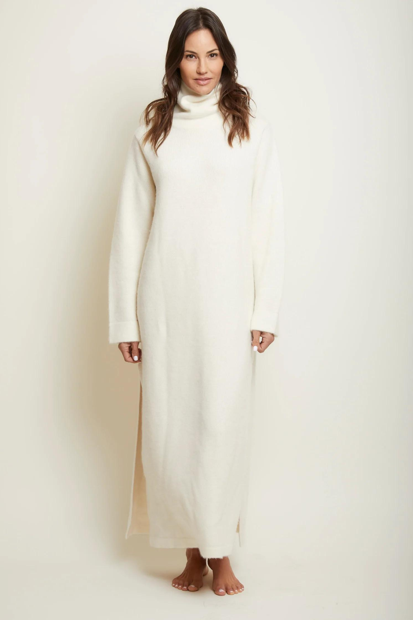 Long Cashmere Dress - Cream