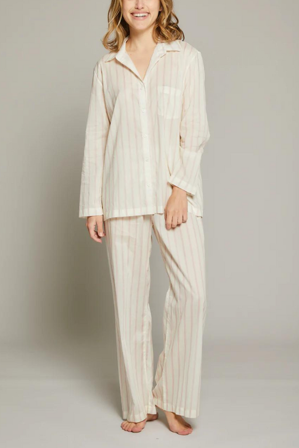STRAW Femmes coton pyjamas hiver automne manches longues boutonnage Pijamas  pijamas pur coton de vêtement de nuit (Color : PinkB, Size : Medium) :  : Mode
