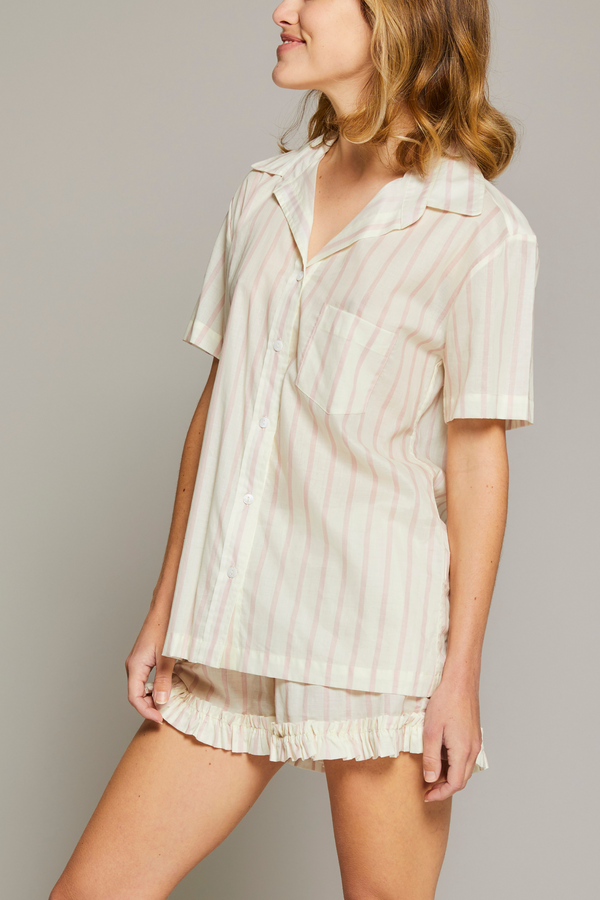 Pour Les Femmes Organic Japanese Cotton Pajama Set - Pink