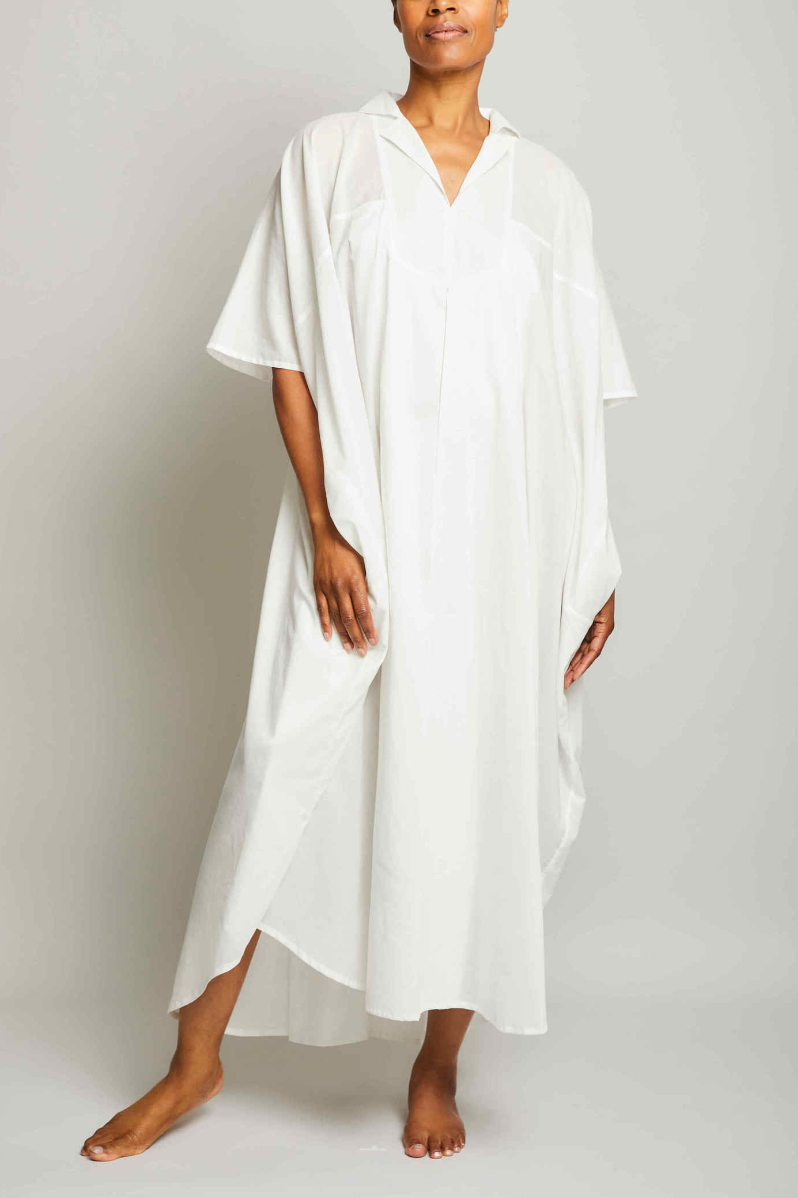 Collar Kaftan - White