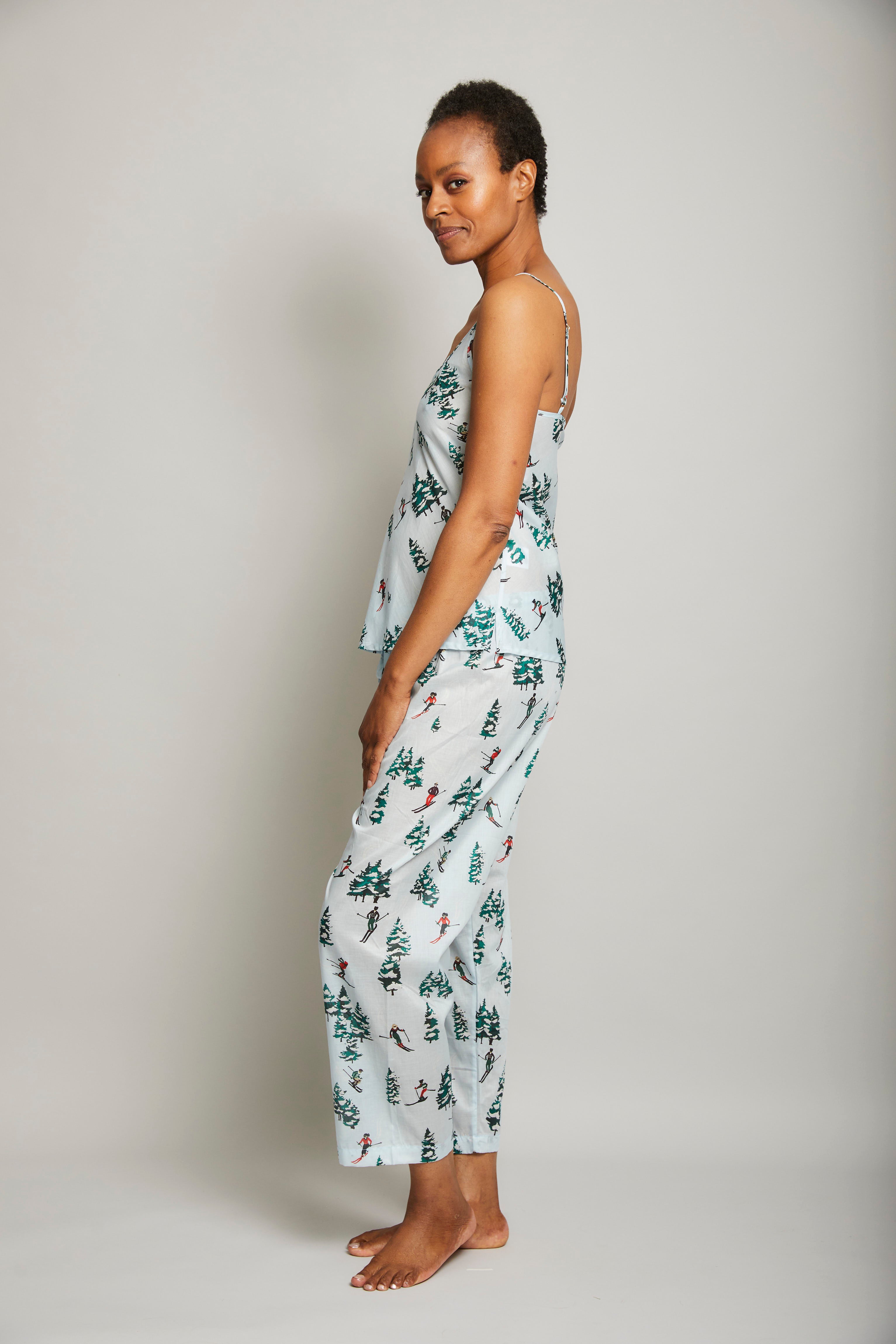 Downhill Skiers Cami Cropped Pant PJ Set