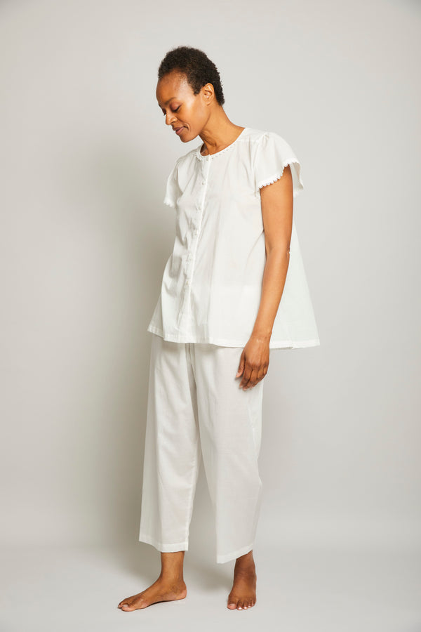 Linen-Blend Short Pajama Set