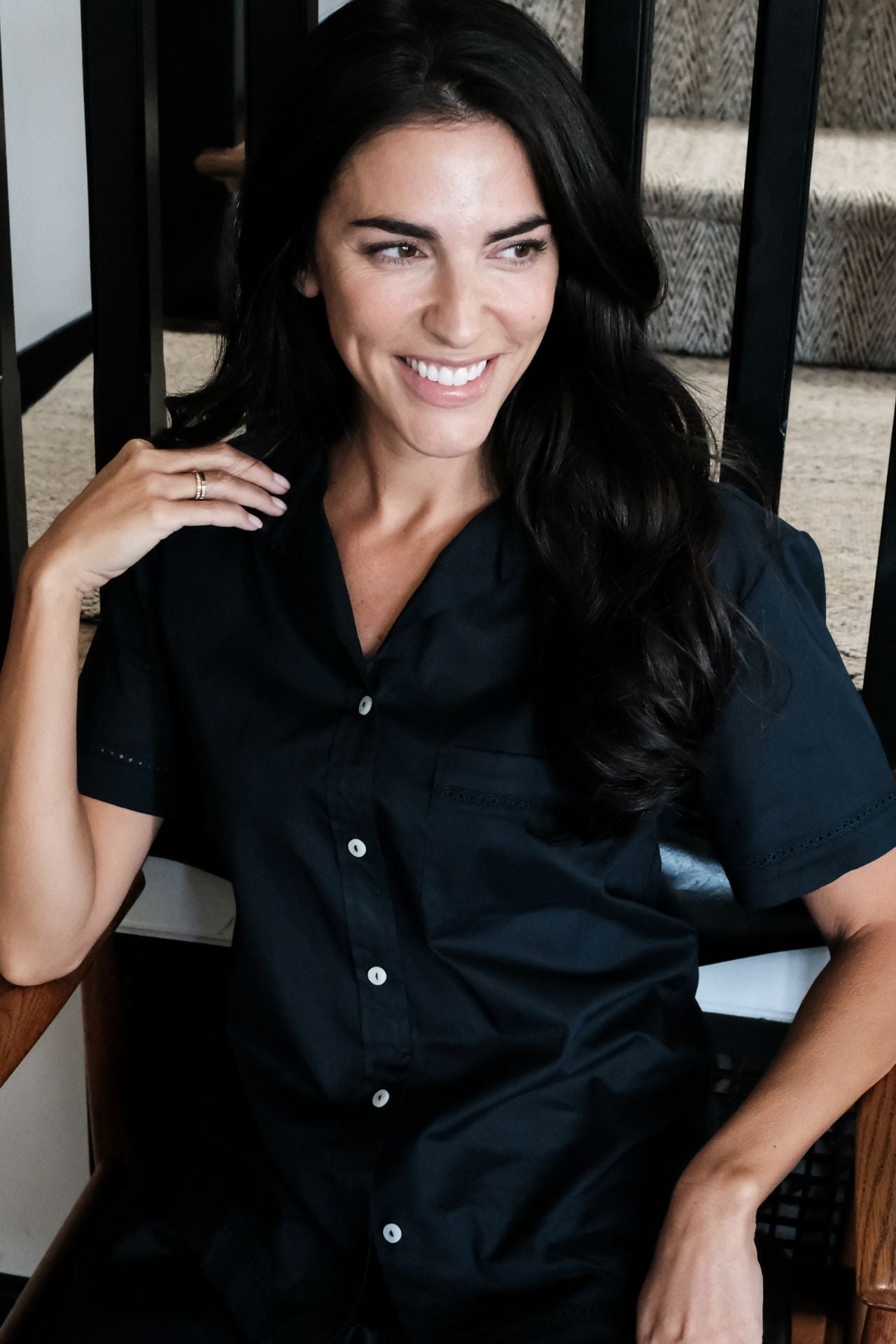 Short Sleeve Crop Pant PJ Set - Royal Navy