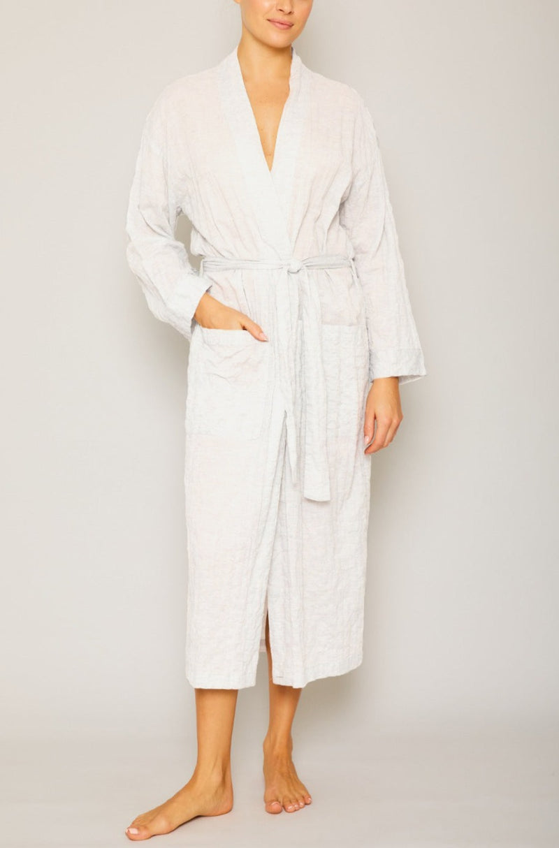 Organic Japanese Cotton Long Robe-Cream